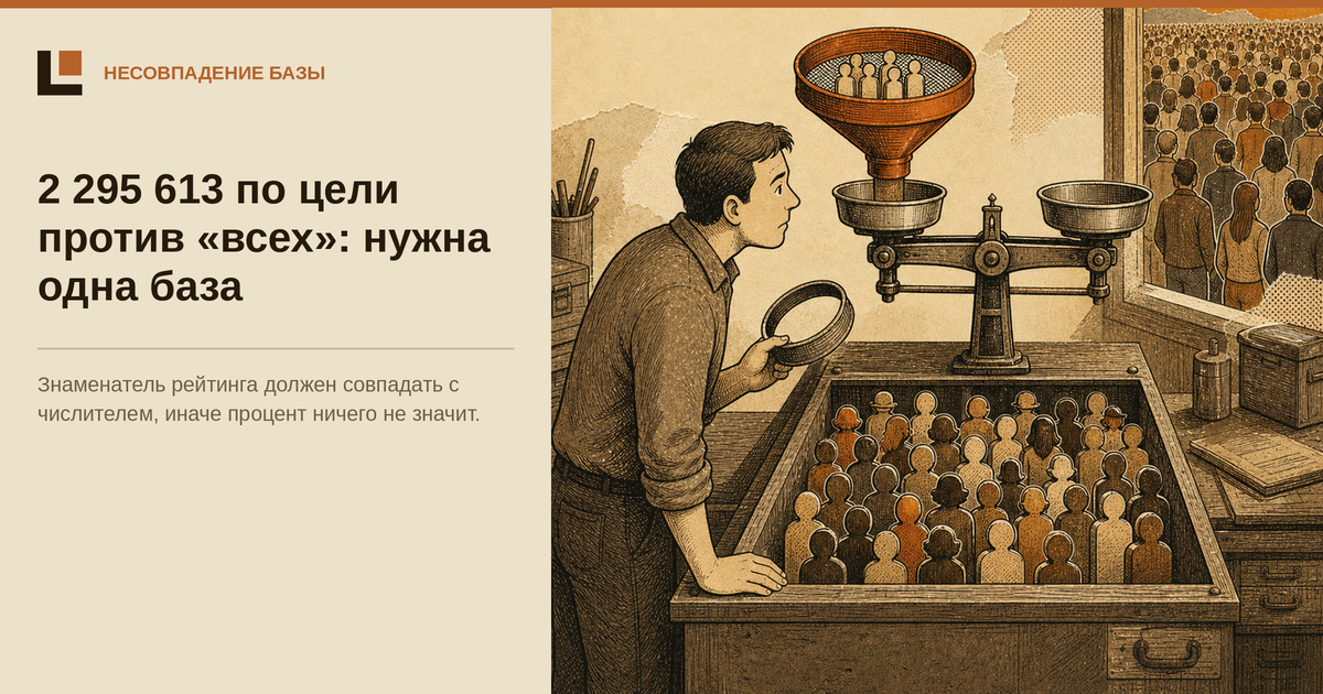 Ошибка целевого рейтинга: числитель по целевой аудитории, знаменатель по всем