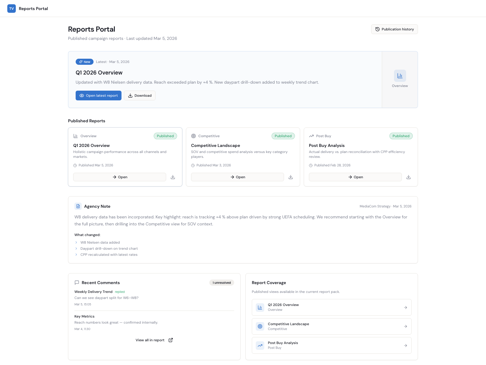 TV Planner — Client portal